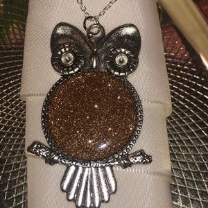 Sparkly owl pendant